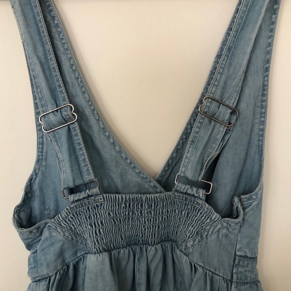 UO Anita Button Wrap Chambray Romper - Picture 6 of 7